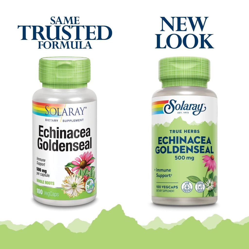 SOLARAY Echinacea Root & Goldenseal Root 500mg 100 VegCaps