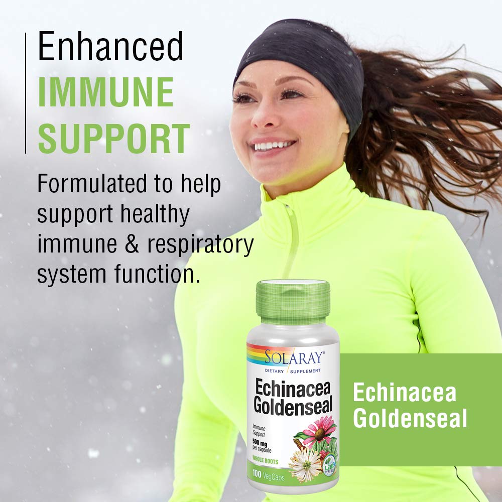 SOLARAY Echinacea Root & Goldenseal Root 500mg 100 VegCaps