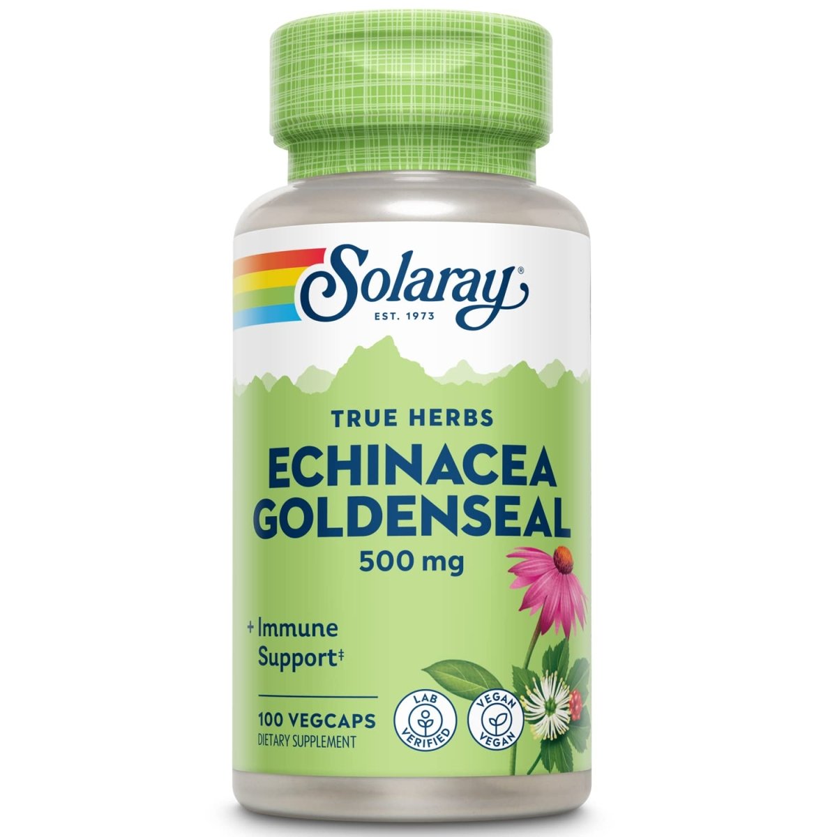 SOLARAY Echinacea Root & Goldenseal Root 500mg 100 VegCaps