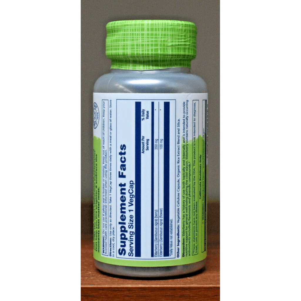 Solaray - Sureau Noir Sambucus Nigra 450 mg. - 100 Gélules - Lot de 2