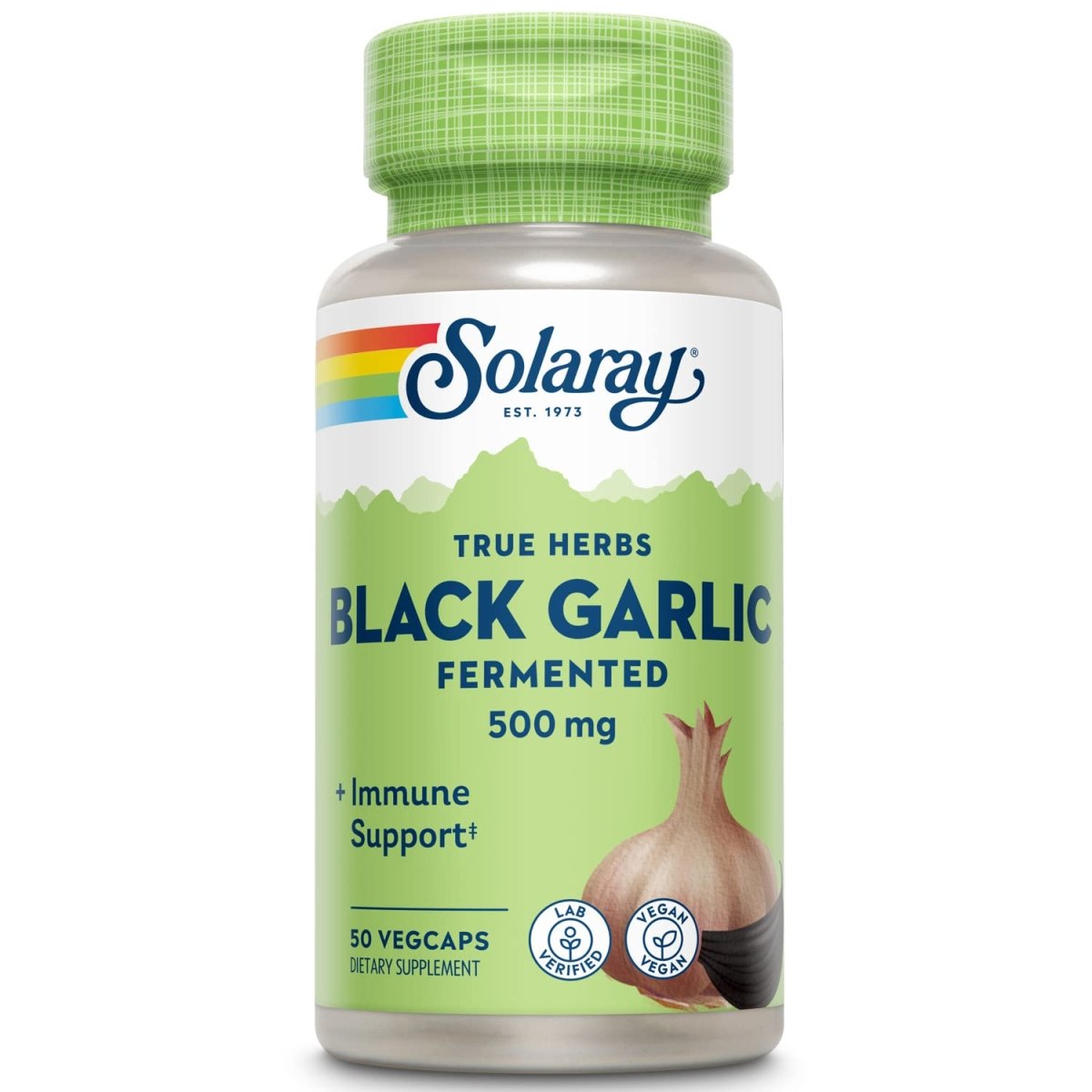 SOLARAY Fermented Black Garlic 500 mg 50 VegCaps