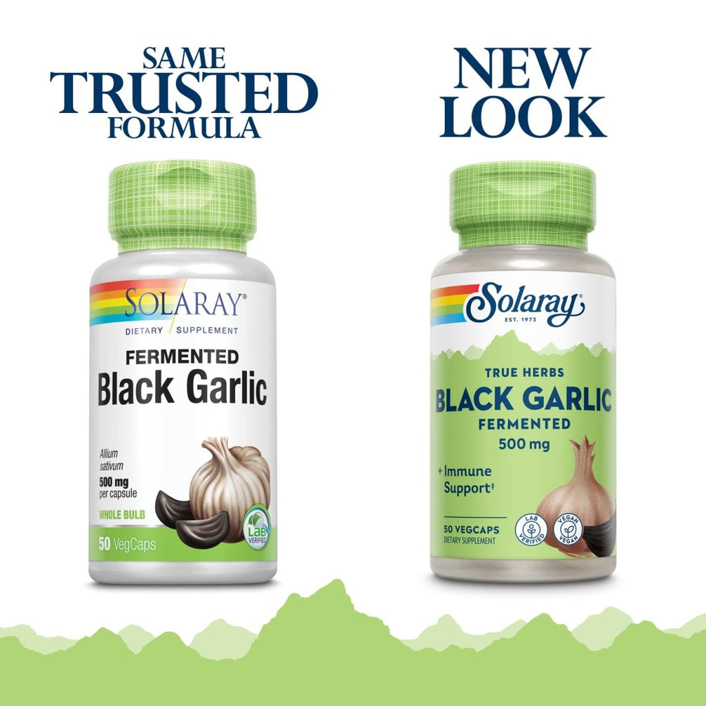 SOLARAY Fermented Black Garlic 500 mg 50 VegCaps