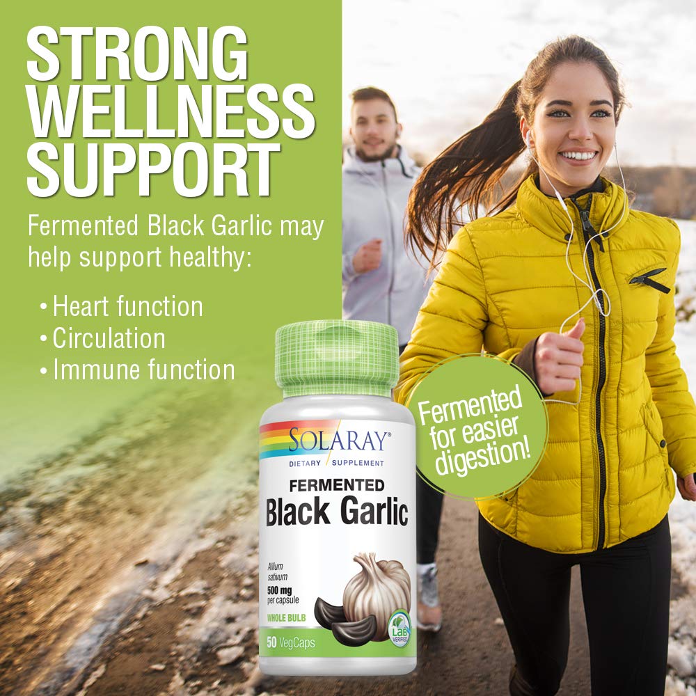 SOLARAY Fermented Black Garlic 500 mg 50 VegCaps