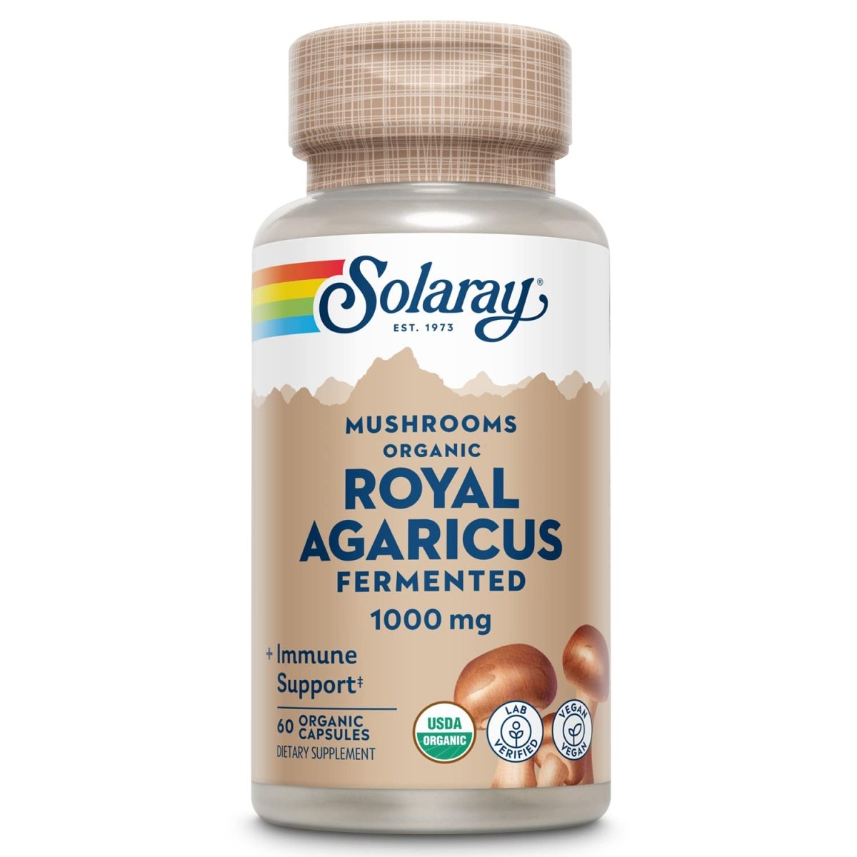 SOLARAY Fermented Royal Agaricus Mushroom 500 mg 60 VegCaps