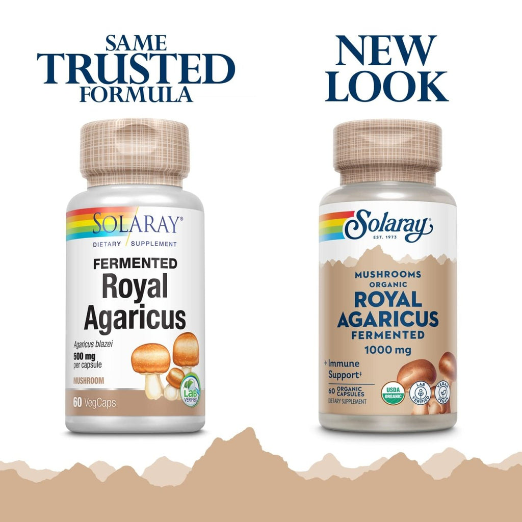 SOLARAY Fermented Royal Agaricus Mushroom 500 mg 60 VegCaps