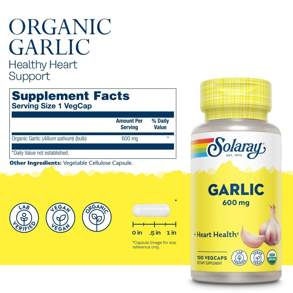 Solaray Ail Bulbe 600mg - 100 Végicaps