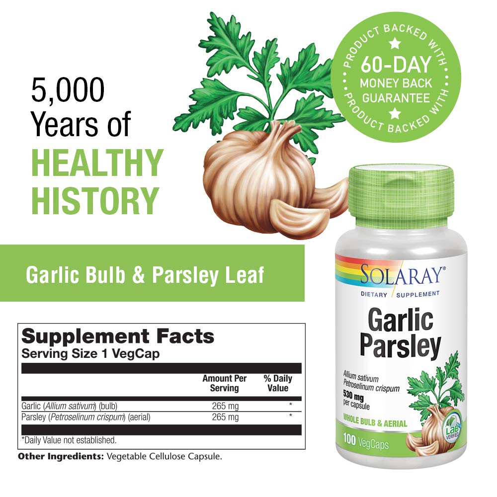 SOLARAY Ail Bulbe & Persil Feuille 530mg 100 VégiCaps