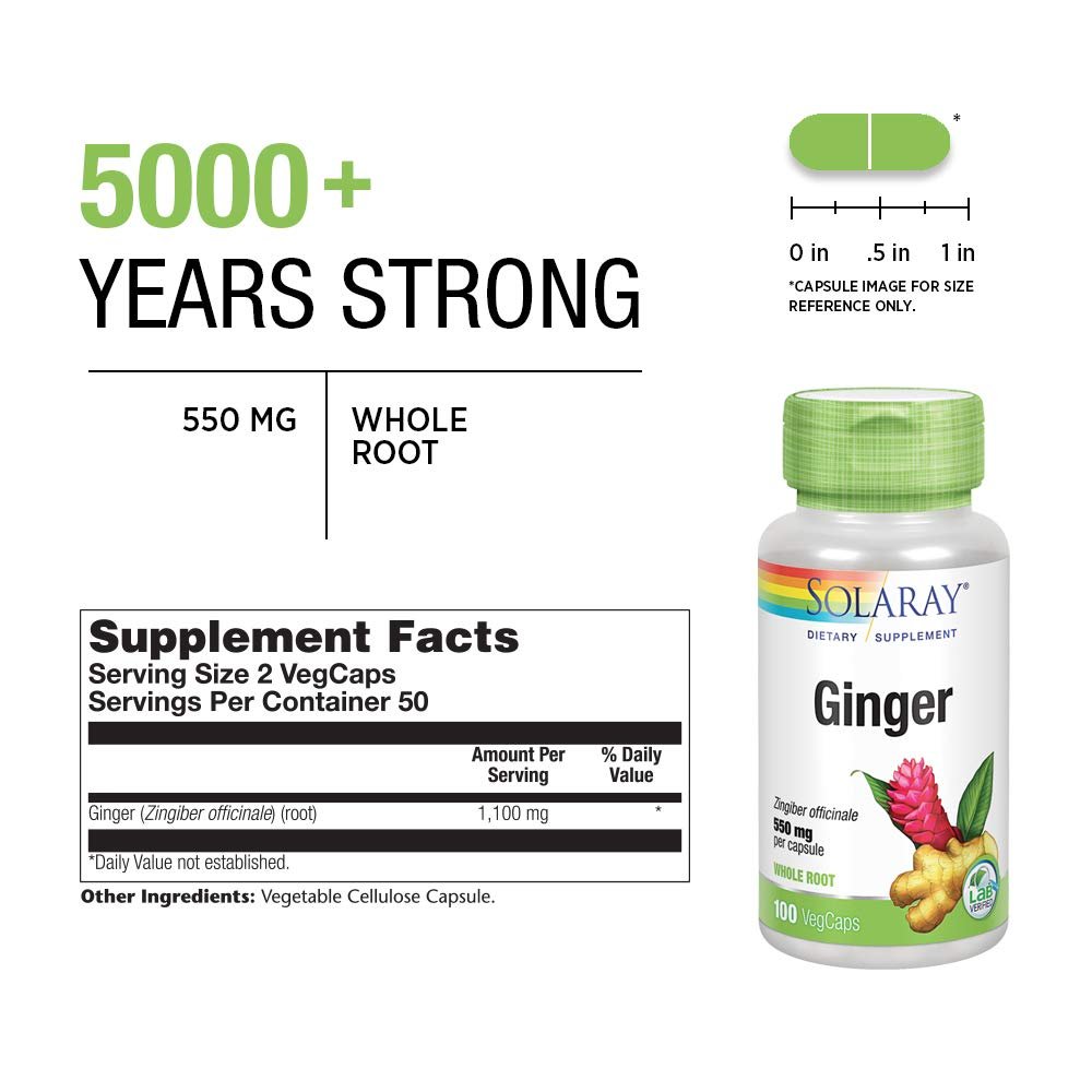 SOLARAY Ginger Root 1100mg 100 VegCaps