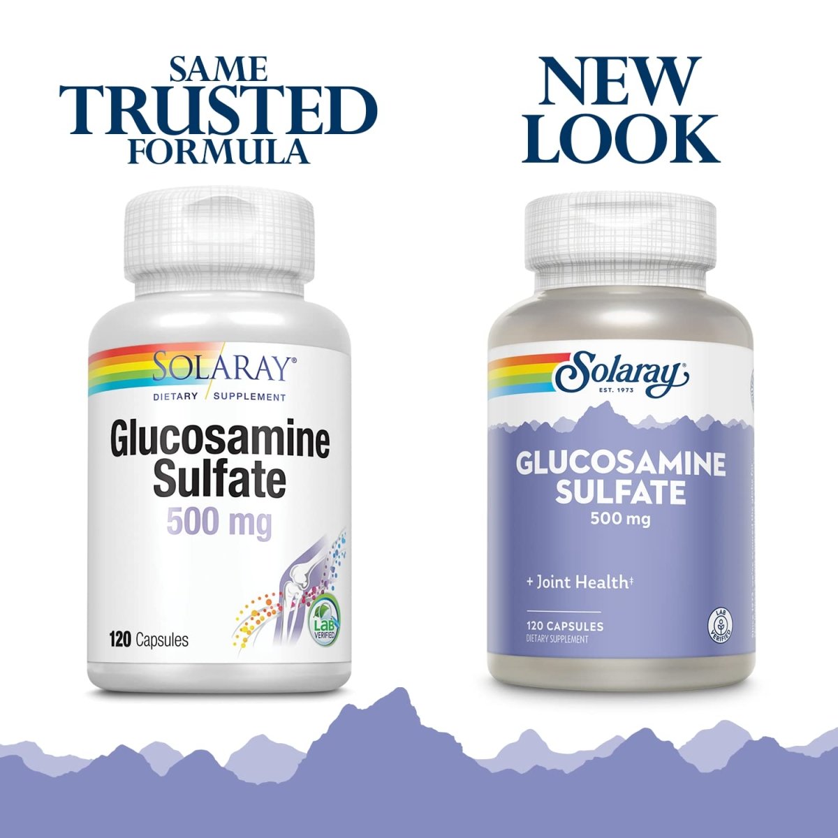 SOLARAY Glucosamine Sulfate 500 mg Favorise la souplesse et la résilience des articulations (60 portions, 120 gél.)
