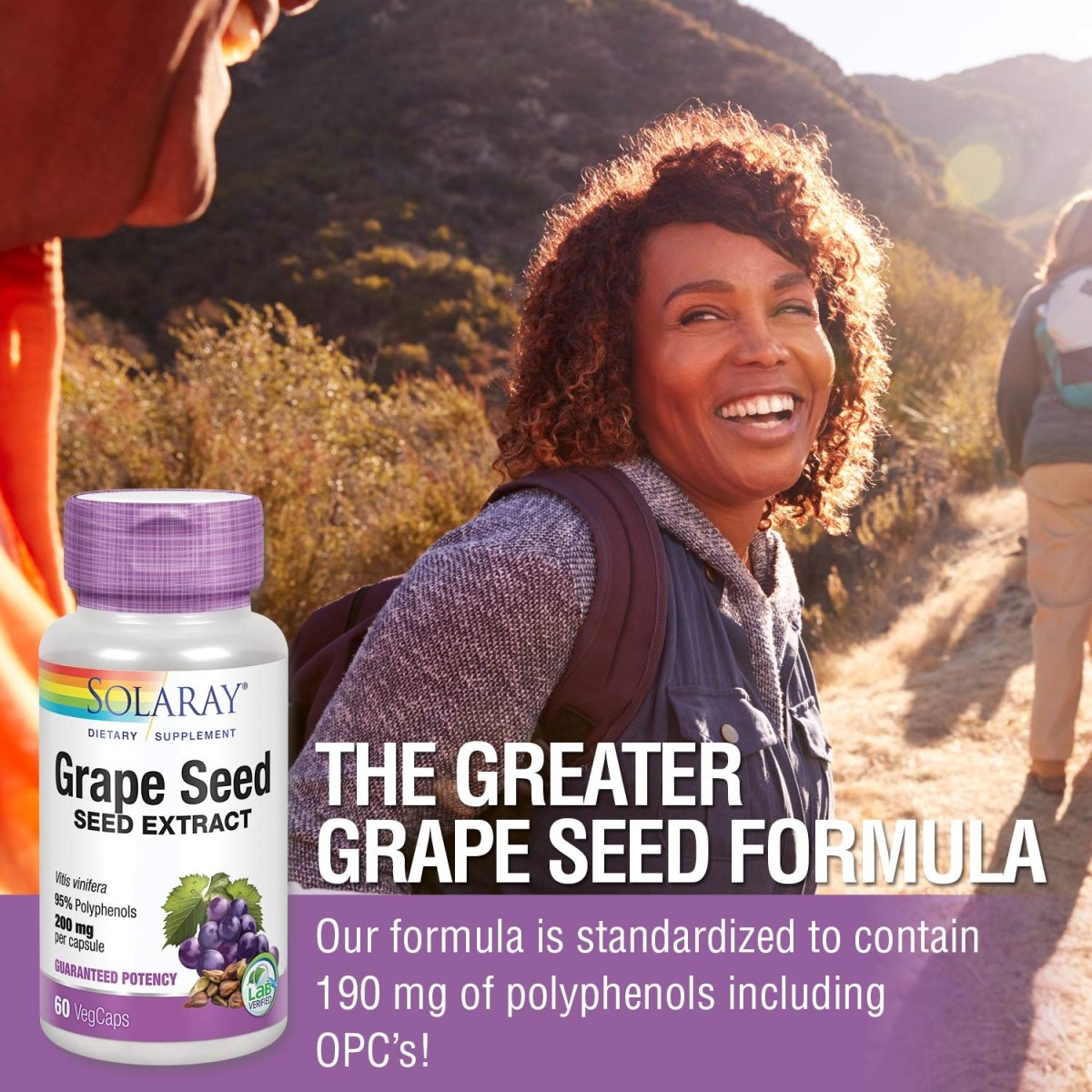 SOLARAY Extrait de Pépins de Raisin 200 mg Plus Complexe Bioflavonoïde - 60 VegCaps - Soutien Cardiovasculaire et des Vaisseaux Sanguins