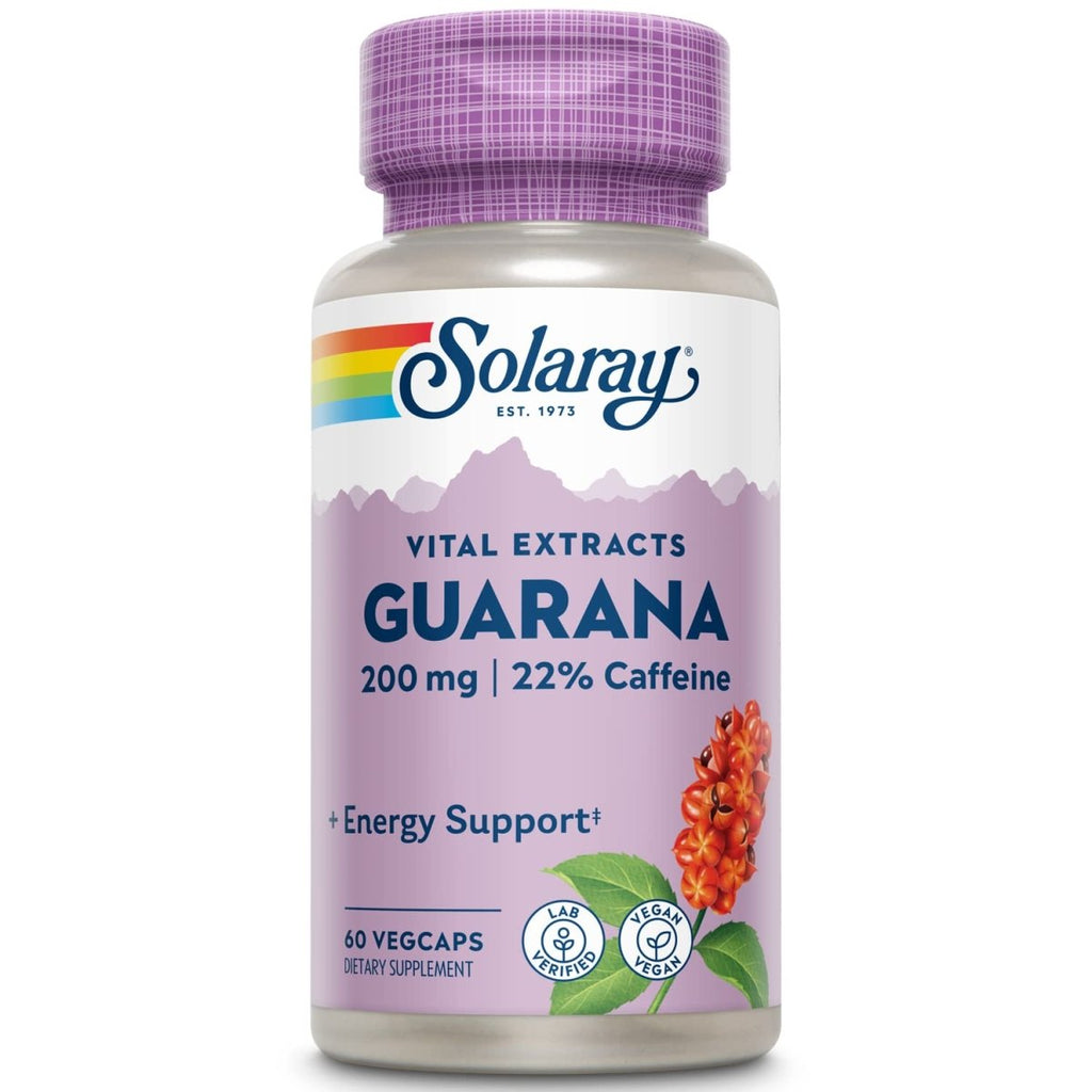 SOLARAY Extrait de Graine de Guarana 300mg 44 mg de Caféine 60 Gélules Végétales