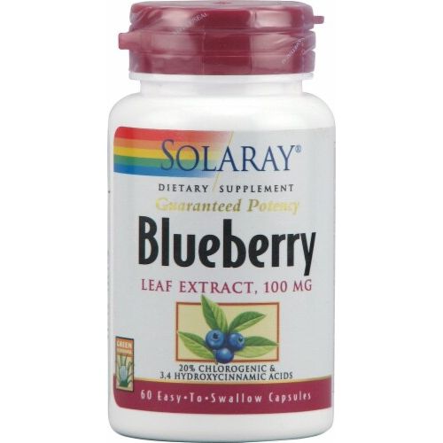 Solaray - Guaranteed Potency Blueberry Leaf Extract 100 mg. - 60 Capsules