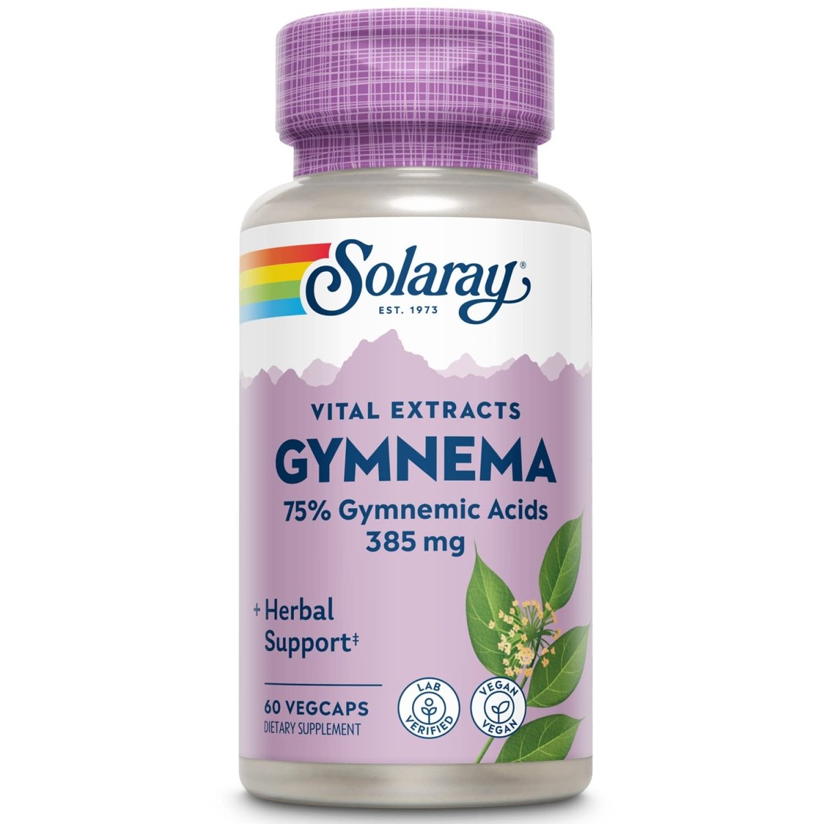 Extrait de feuille de Gymnema SOLARAY à puissance garantie 385mg 60 gélules