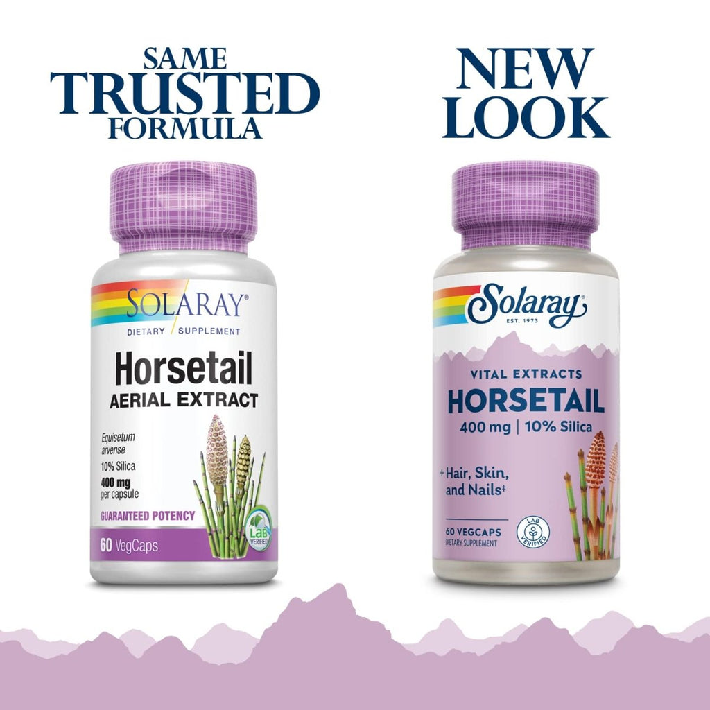 SOLARAY Guaranteed Potency Horsetail Aerial Extract, Veg Cap (Btl-Plastic) 400mg 60ct