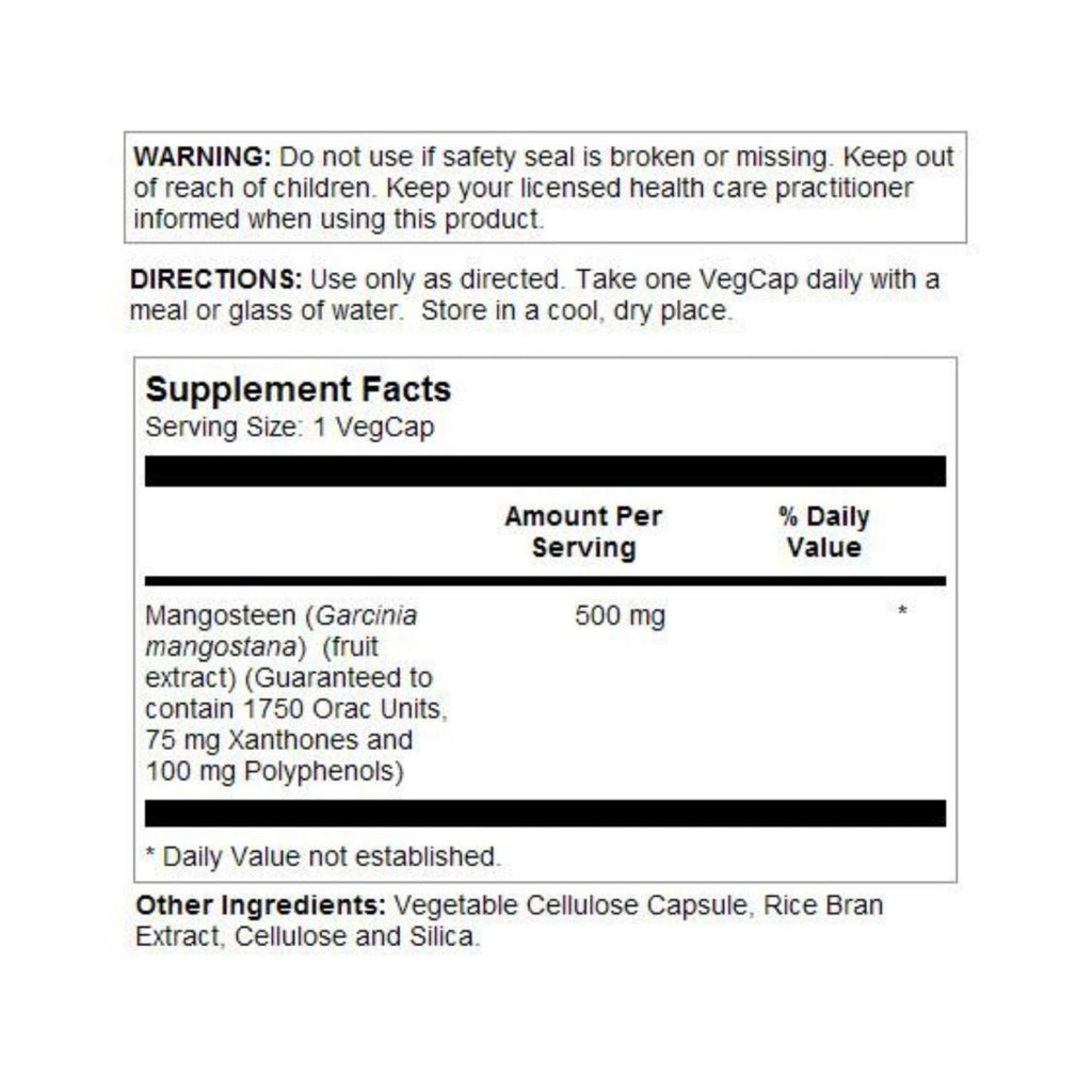 Solaray Guaranteed Potency Mangosteen Peel Extract - 60 Veg Caps