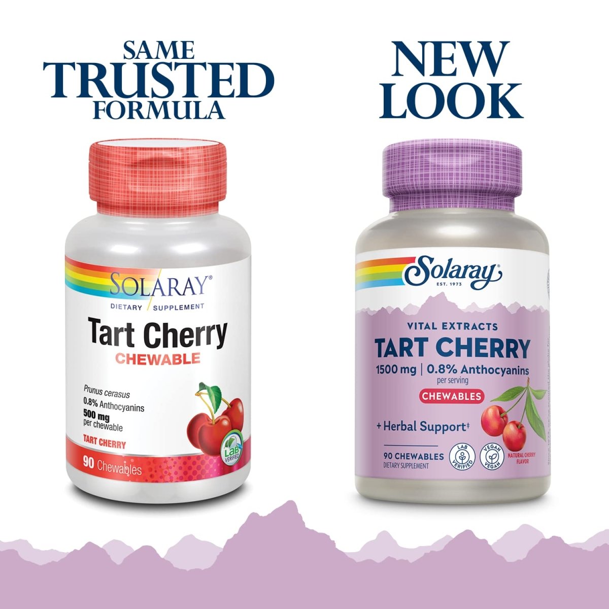 SOLARAY Guaranteed Potency Tart Cherry Fruit Extract, Chewable, Cherry (Btl-Plastic) 500mg 90ct