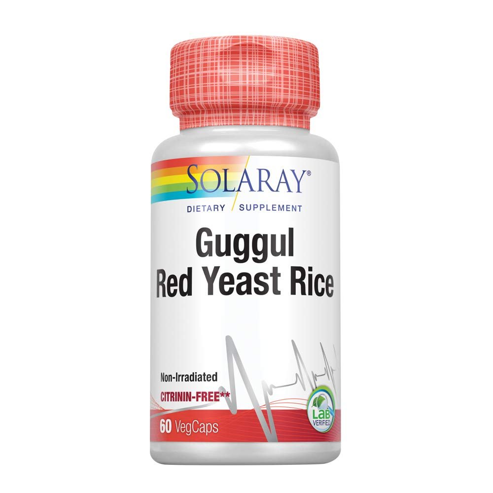 Solaray Complément Guggul et Riz rouge fermenté, 60 gélules