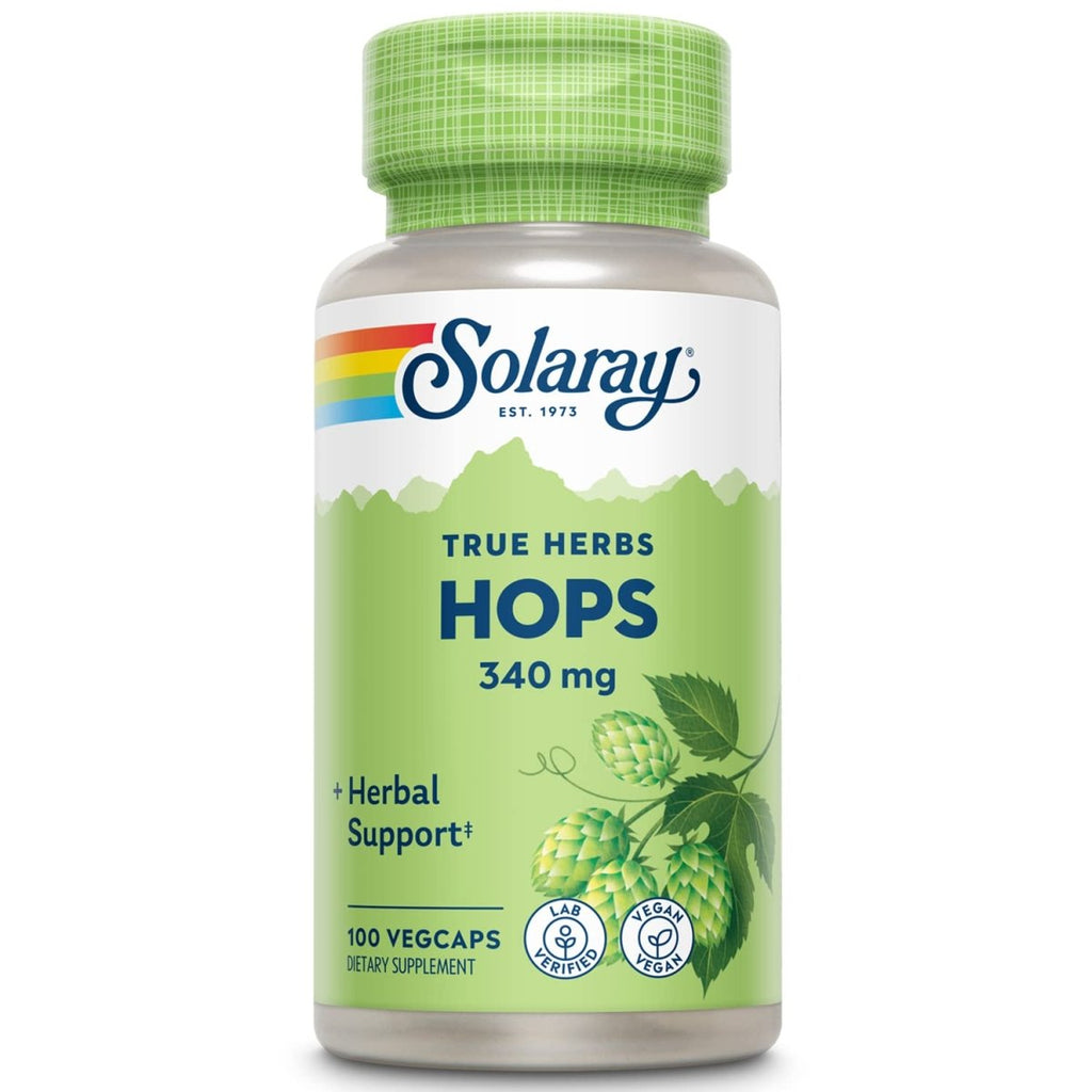 SOLARAY Hops Cone, Veg Cap (Btl-Plastic) 340mg 100ct