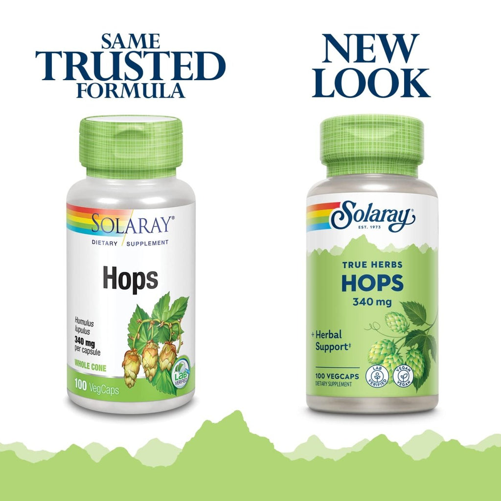 SOLARAY Hops Cone, Veg Cap (Btl-Plastic) 340mg 100ct