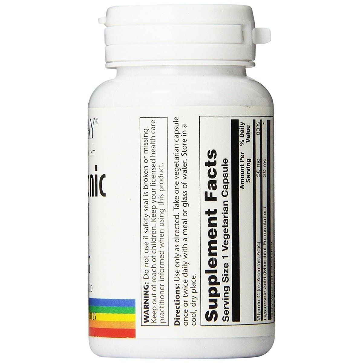 Solaray Acide Hyaluronique - 20 mg - 30 Gélules Végétales