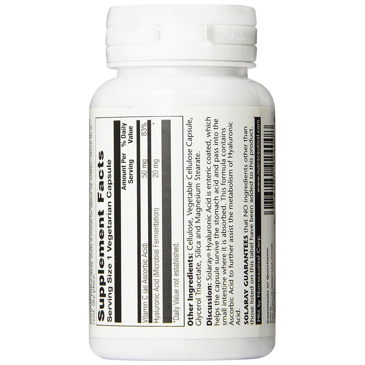 Solaray Acide Hyaluronique - 20 mg - 30 Gélules Végétales