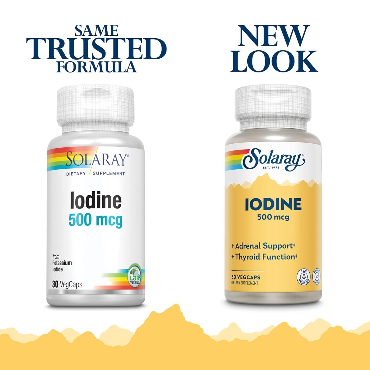 Solaray Iode 500 mcg, supplément d'iode pour le soutien sain des glandes surrénales et de la thyroïde, l'énergie, le métabolisme et la concentration, iodure de potassium, végétalien, garantie de remboursement de 60 jours, 30 portions, 30 VegCaps