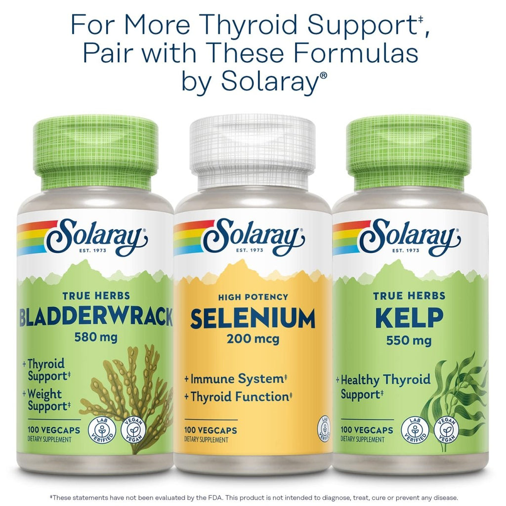 Solaray Iode 500 mcg, supplément d'iode pour le soutien sain des glandes surrénales et de la thyroïde, l'énergie, le métabolisme et la concentration, iodure de potassium, végétalien, garantie de remboursement de 60 jours, 30 portions, 30 VegCaps