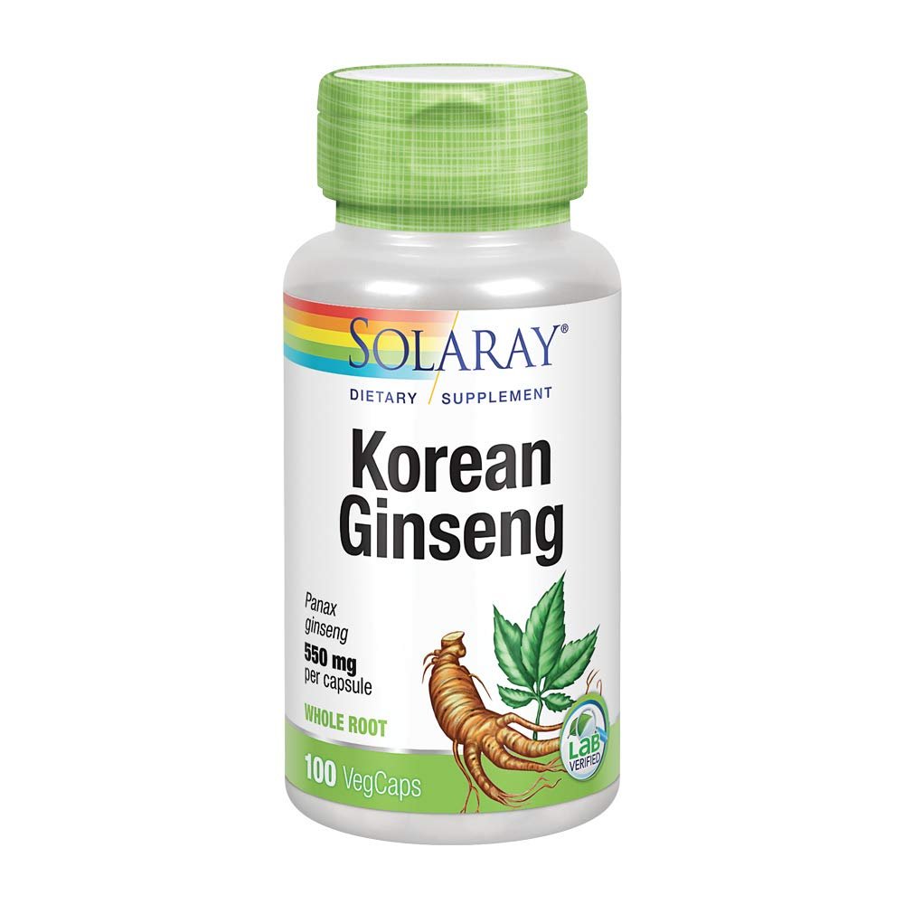 SOLARAY Ginseng Coréen 550 mg 100 VégiGélules
