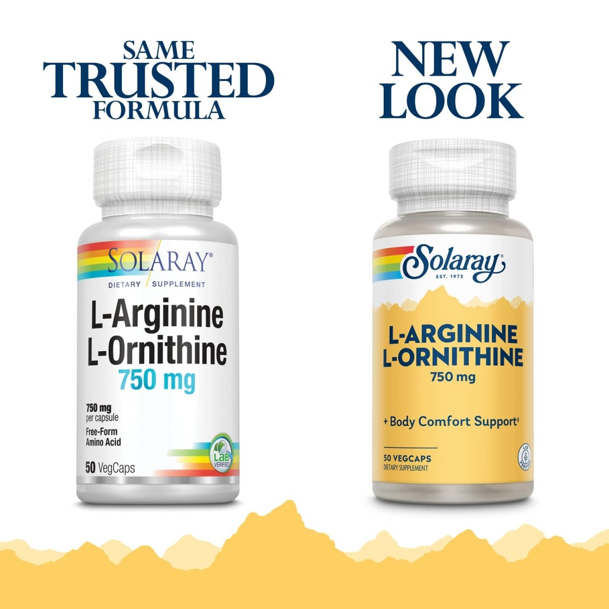 SOLARAY L-Arginine et L-Ornithine, gélules végétales (flacon plastique) 50 capsules