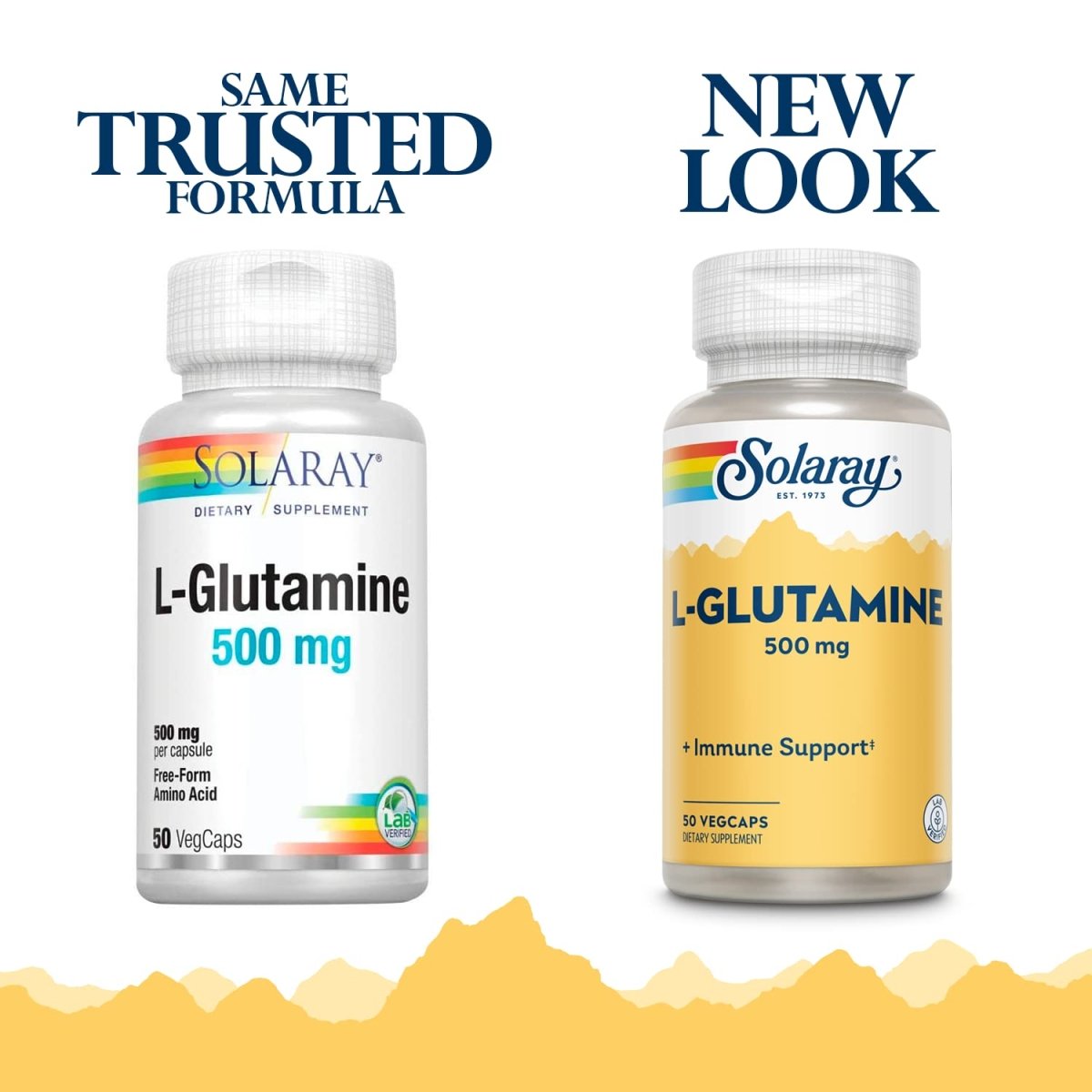 SOLARAY L-Glutamine 500mg - 50 VegCaps