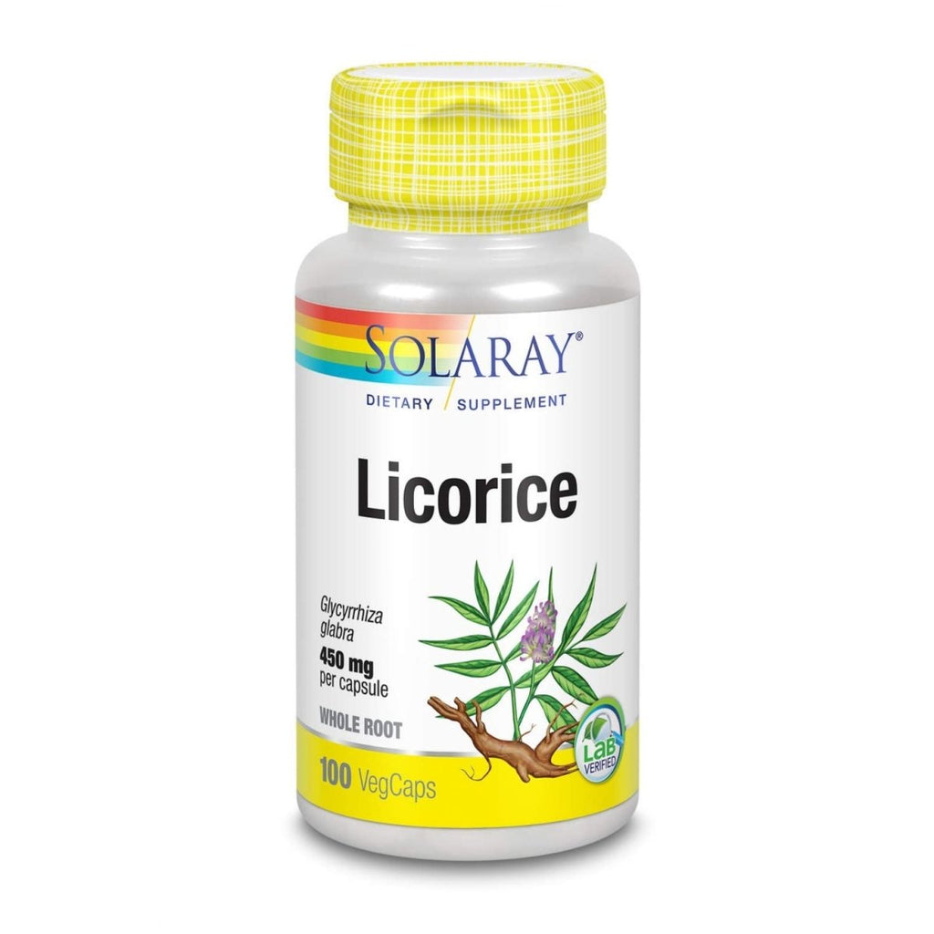 SOLARAY Licorice Root Supplement, 450 mg 100 Count