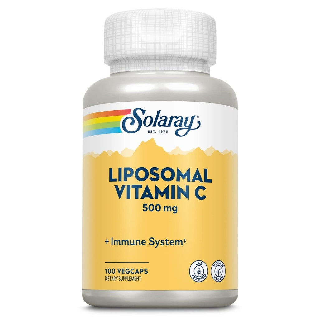 Solaray Vitamine C Liposomale 500 mg Système Immunitaire Sain, Synthèse de Collagène et Soutien Antioxydant Tamponné avec Acides Gras 100 Végécapsules