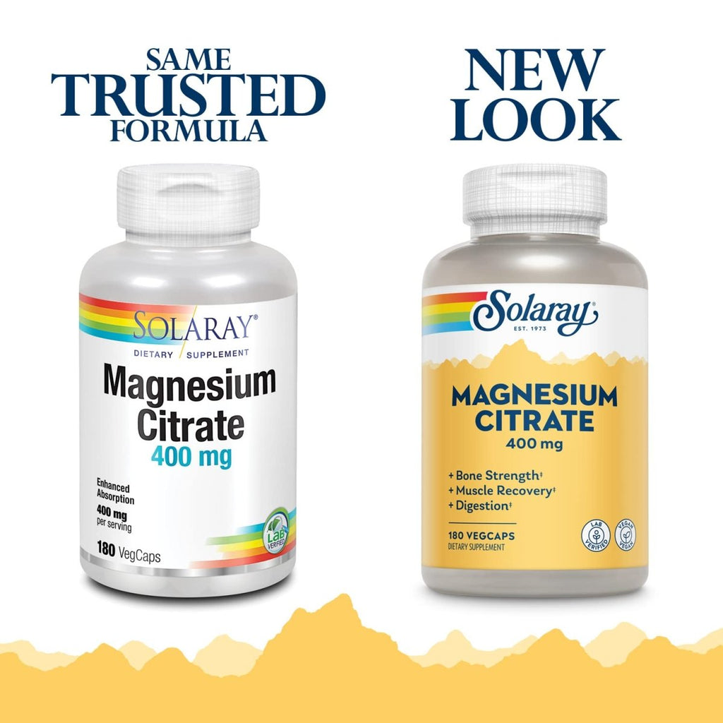 Solaray Citrate de Magnésium 400 mg - 180 Comprimés