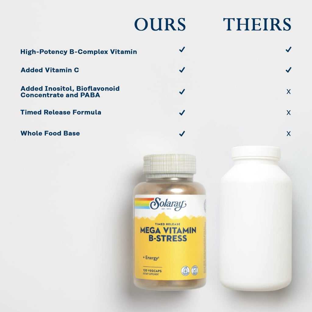 SOLARAY Mega Vitamine B-Stress, 120 VegCaps