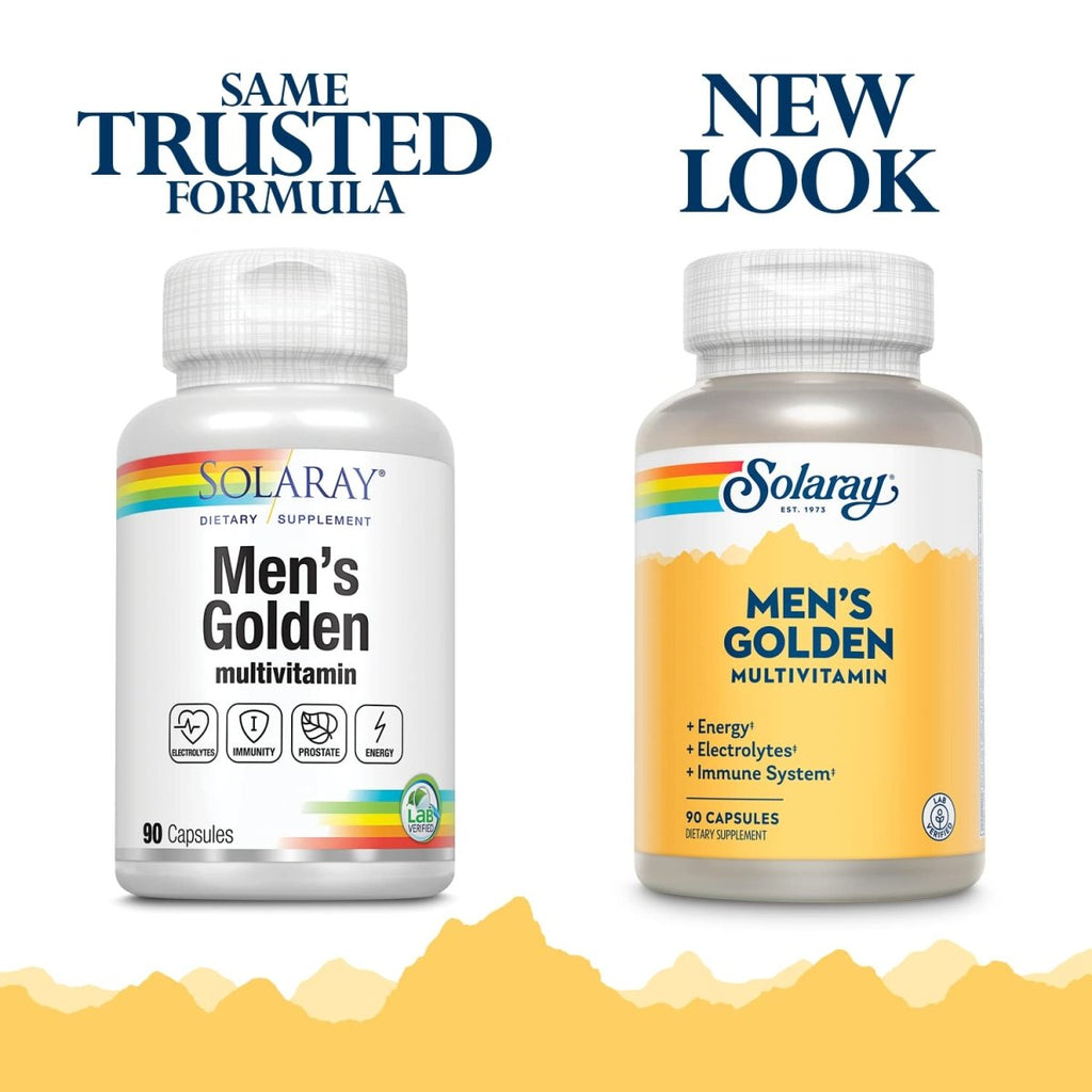 Solaray Men's Golden Multi-Vitamin Capsules 90 Count