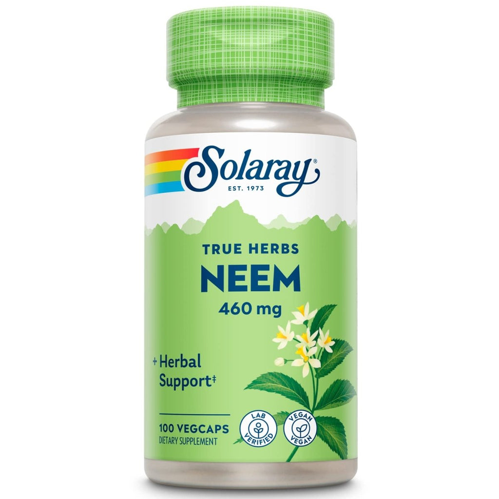 SOLARAY Feuille de Neem, Gélule Végétarienne (Flacon-Plastique) 460mg 100 gél.