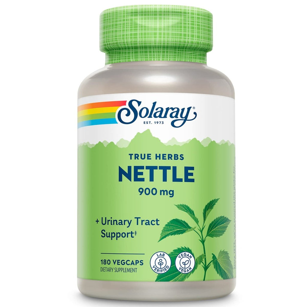 SOLARAY Feuille d'Ortie 450mg Soutien Sain pour les Reins, les Voies Urinaires et la Prostate Utilisation Traditionnelle pour une Réponse Allergique Saine et le Bien-être Respiratoire 180 GÉLULES