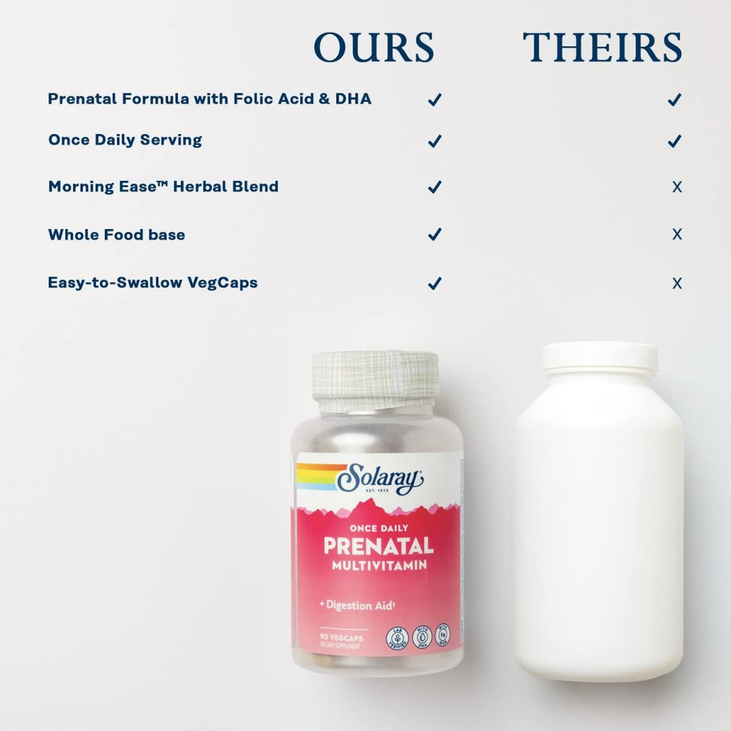 Solaray Once Daily Prenatal Multivitamin with Iron & DHA -90 VegCaps