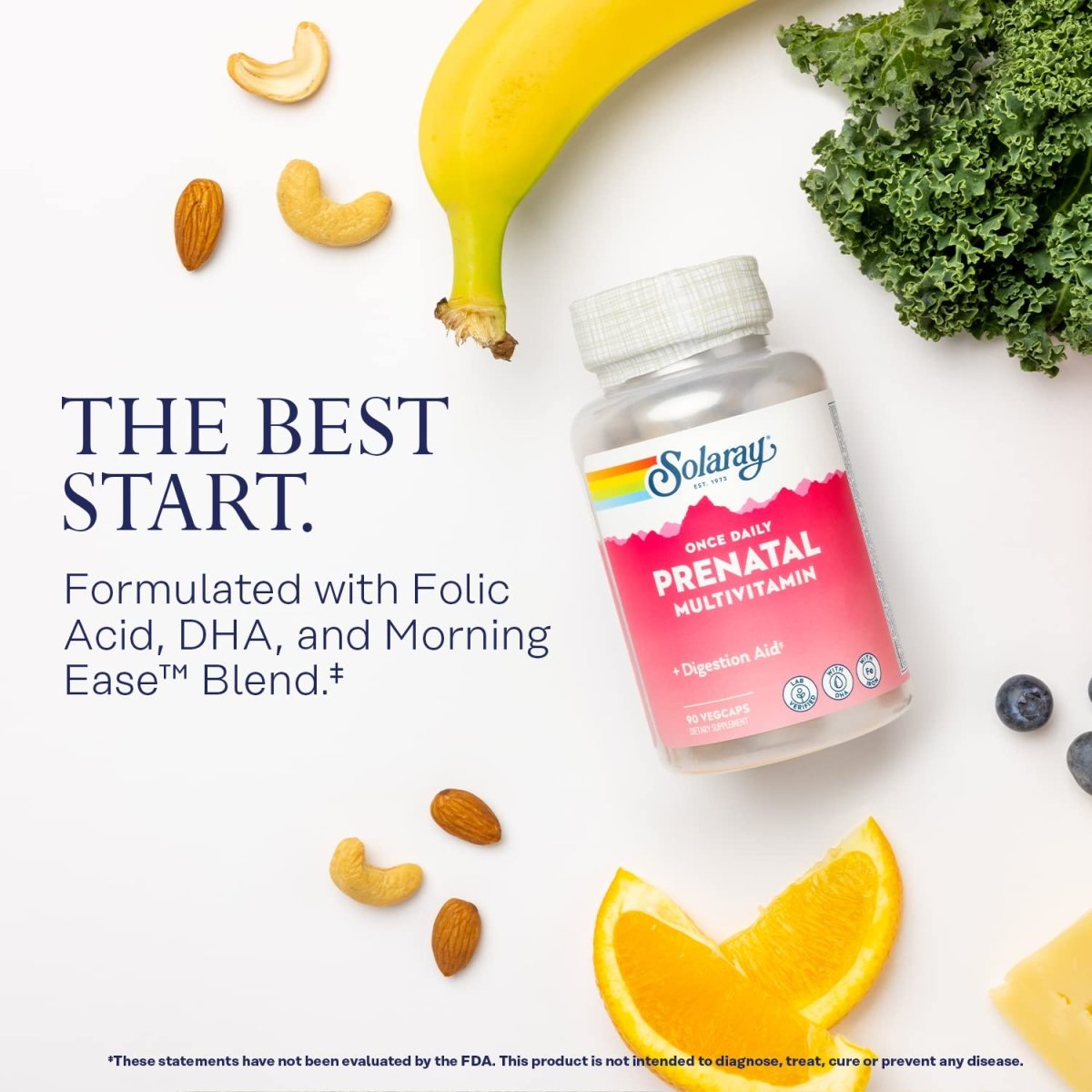 Solaray Once Daily Prenatal Multivitamin with Iron & DHA -90 VegCaps
