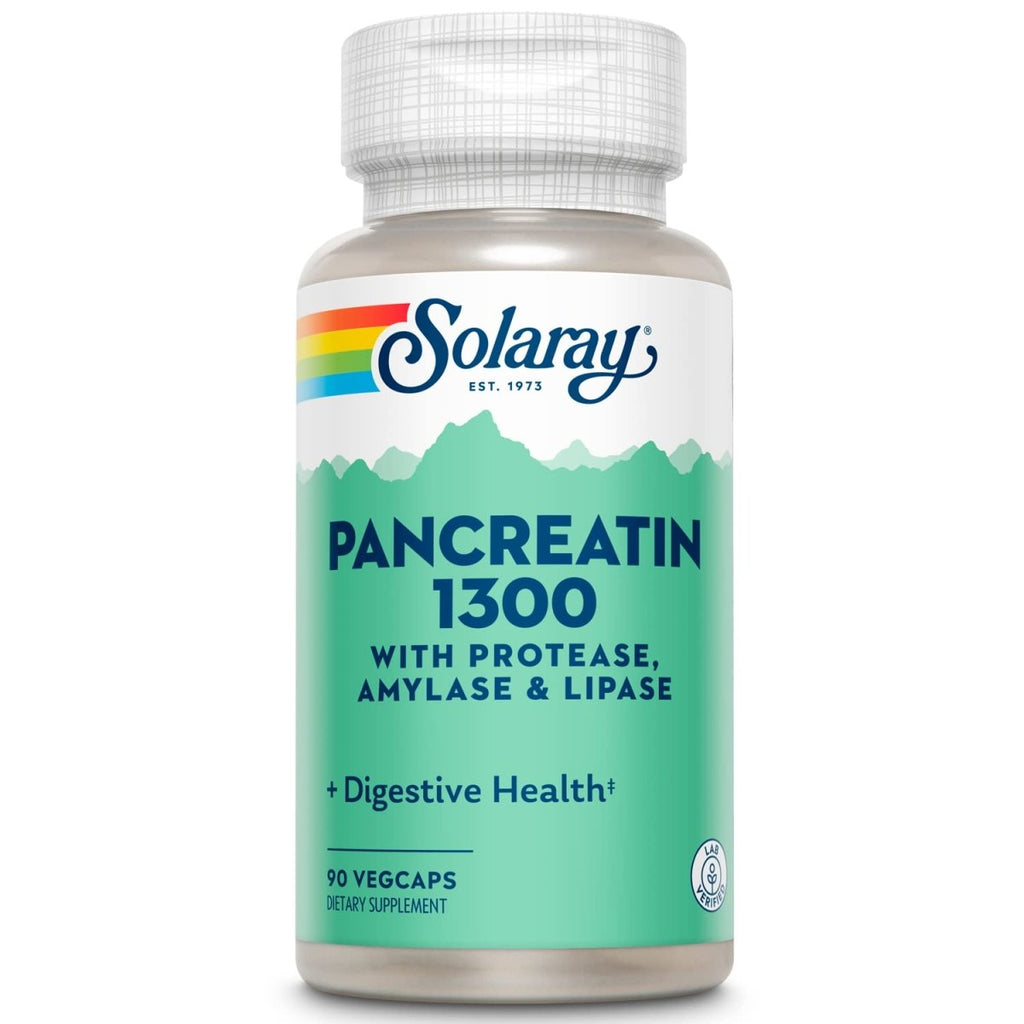 SOLARAY Pancreatin 1300 90 VegCaps, 90 Serv.