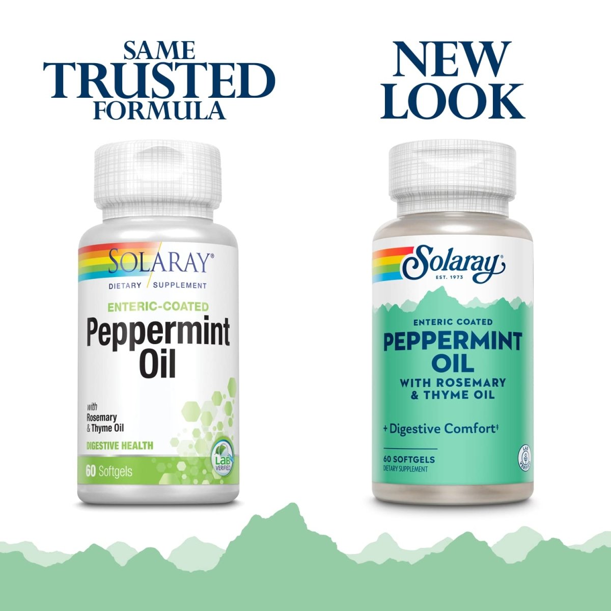 Solaray Peppermint Oil Enteric Coated w/Rosemary & Thyme Oil 60 Softgels