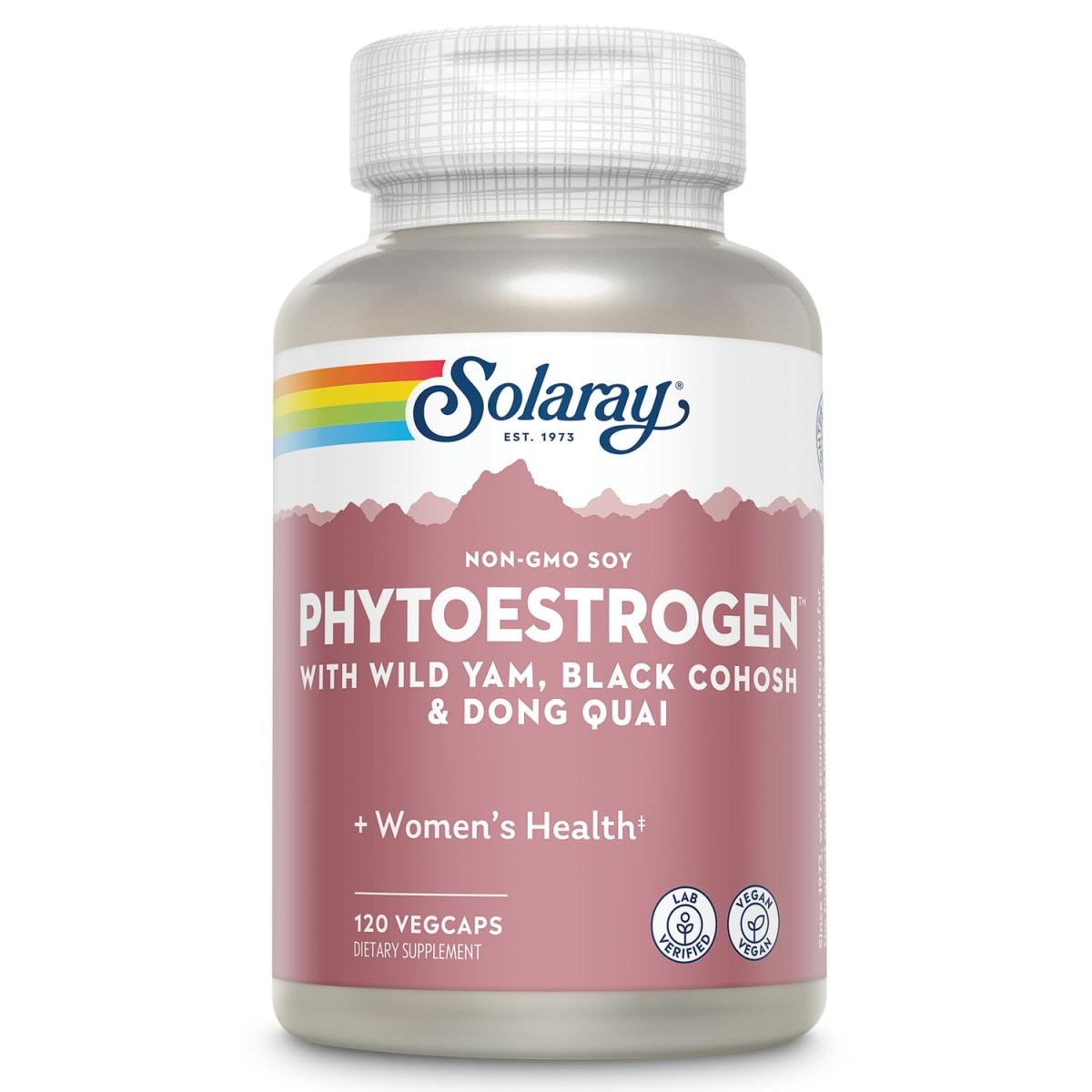 Solaray PhytoEstrogen Menopause Support Wild Yam, Black Cohosh & Dong Quai for Womens Health (30 Serv, 120 VegCaps)