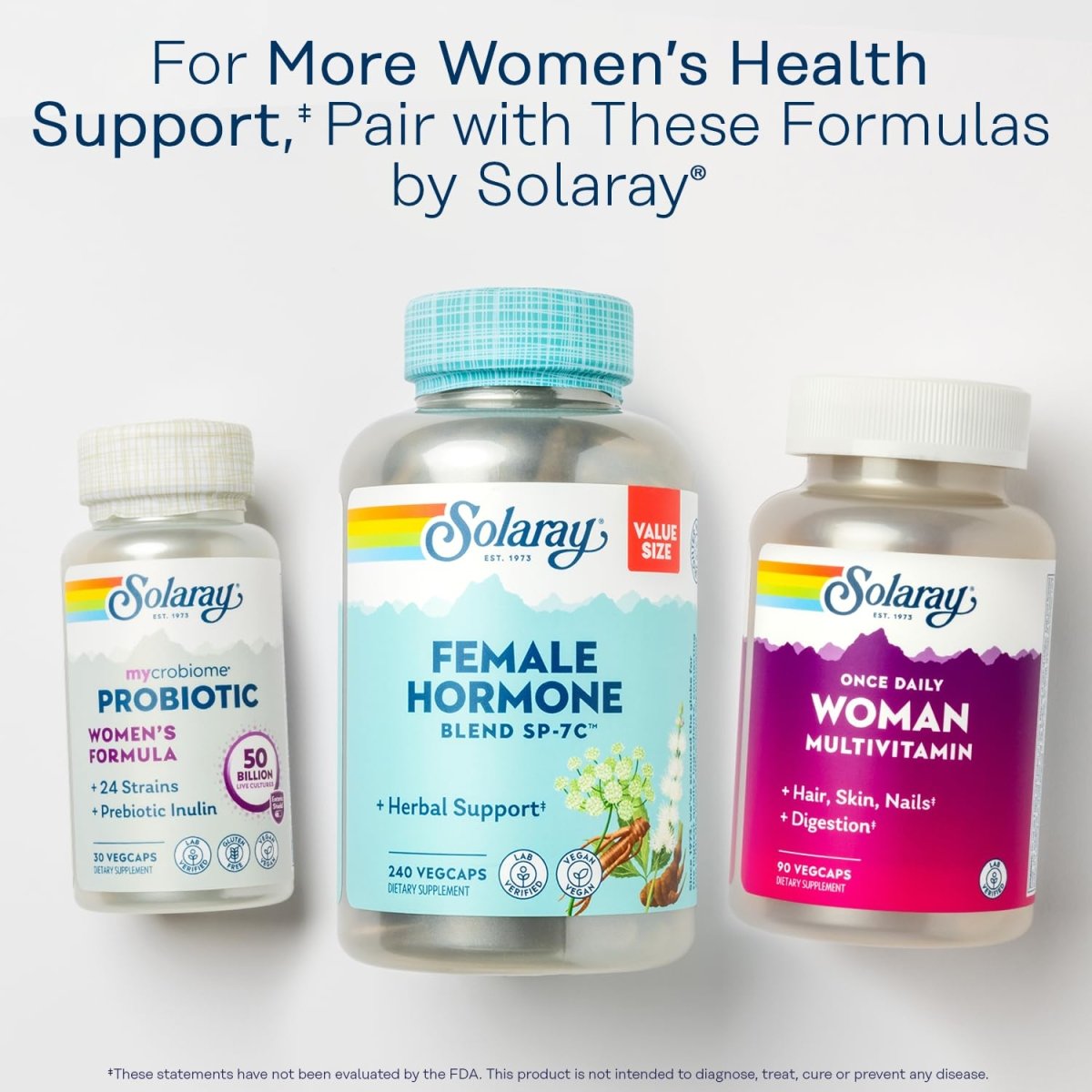 Solaray PhytoEstrogen Menopause Support Wild Yam, Black Cohosh & Dong Quai for Womens Health (30 Serv, 120 VegCaps)