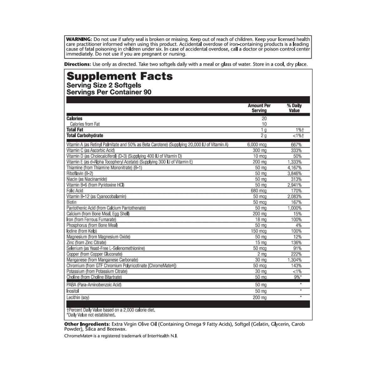 Solaray Multivitamine - Nutrition quotidienne complète dans un format pratique de deux gélules par jour - 180 gélules