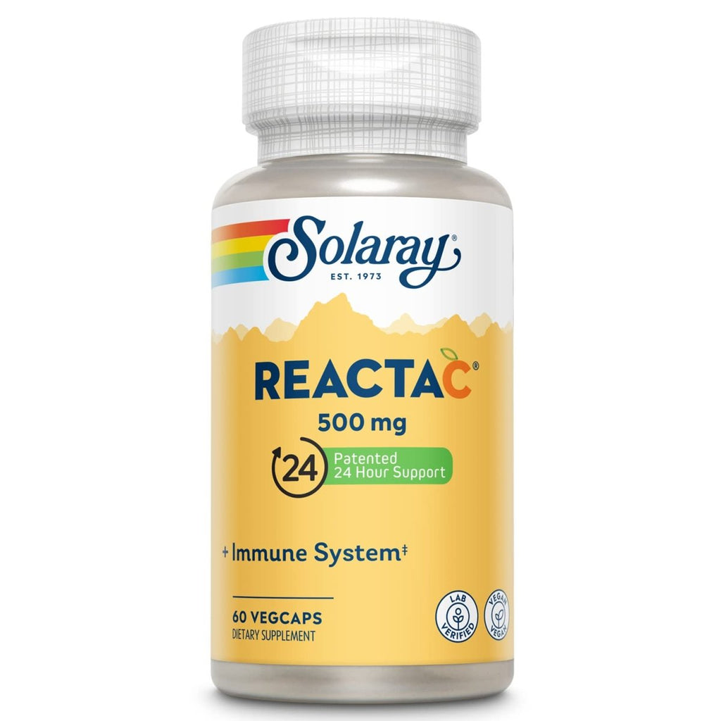 SOLARAY Reacta-C & Bioflavonoïdes - Vitamine C à Absorption Améliorée - 60 Gélules Végétales