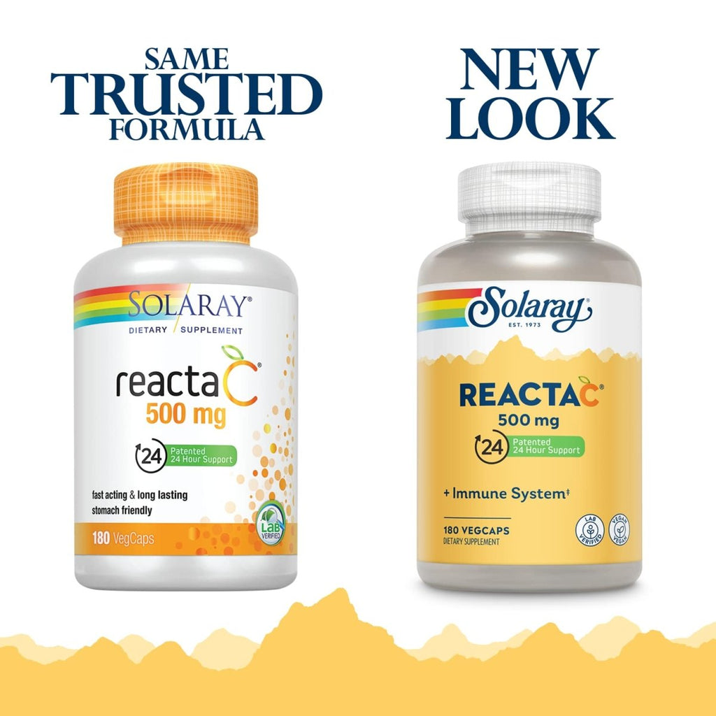 SOLARAY Reacta C avec Bioflav Capsules de vitamines, 500 mg, 180 capsules