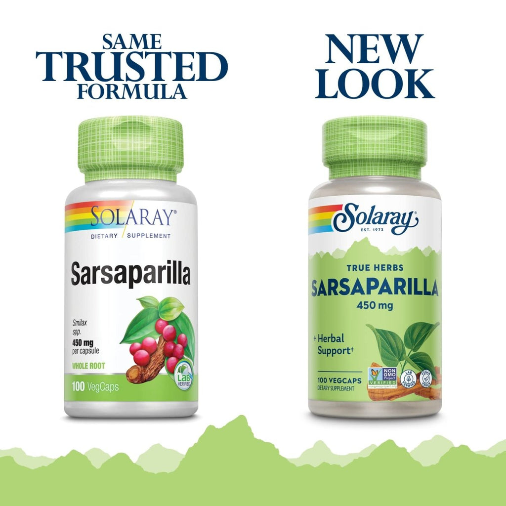 SOLARAY Racine de Salsepareille, Gélules végétales (Btl-Plastique) 450mg 100 gél.