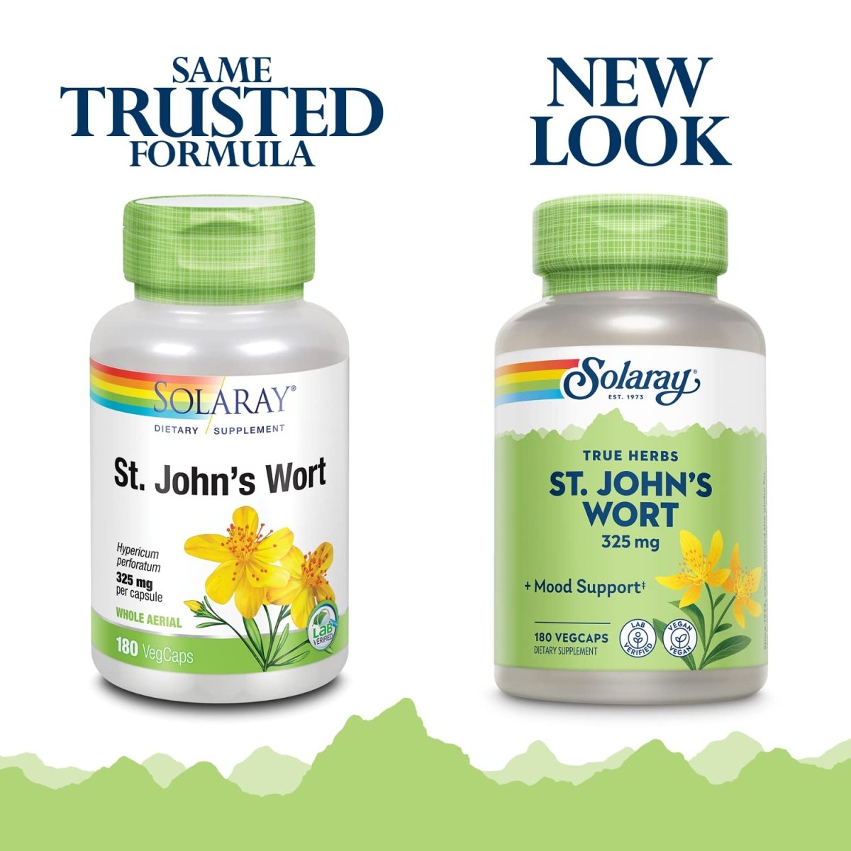 SOLARAY Millepertuis 325 mg Parties Aériennes Entières Non-OGM, Vérifié en Laboratoire et Vegan (180 GÉLULES)