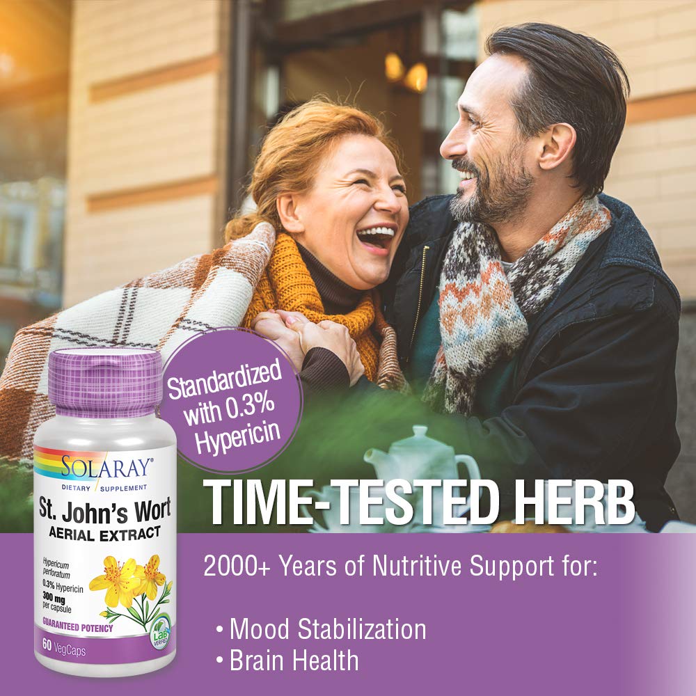 SOLARAY St Johns Wort Aerial Extract 300 mg, Once Daily 60ct