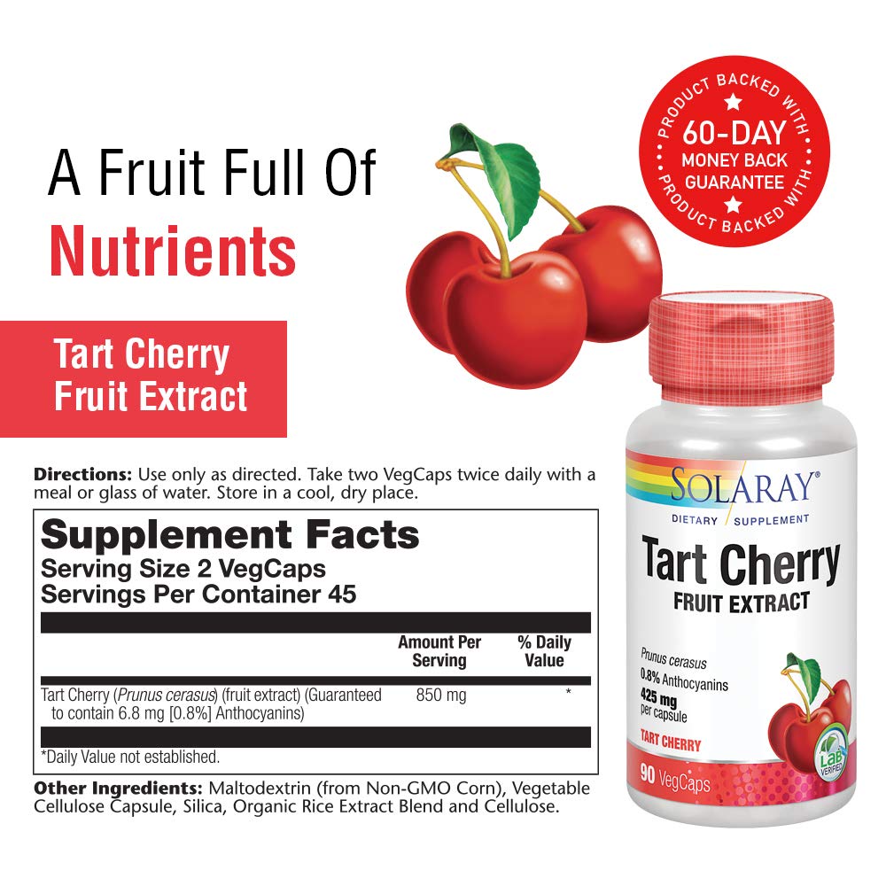 SOLARAY Extrait de Fruit de Cerise Acerola 425mg 90 Gélules Végétales